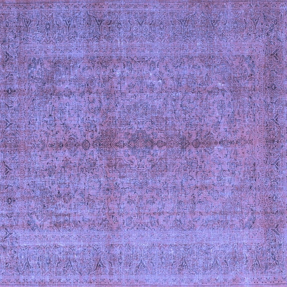 Ahgly Company Machine Washable Indoor Square Persian Blue Traditional Area Rugs, 5' Square