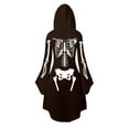 thumbnail image 4 of FEIFLY Women's Halloween Skeleton Print Hooded Dress O-Neck Long Sleeved Long Dresses Holiday Clothing, 4 of 8