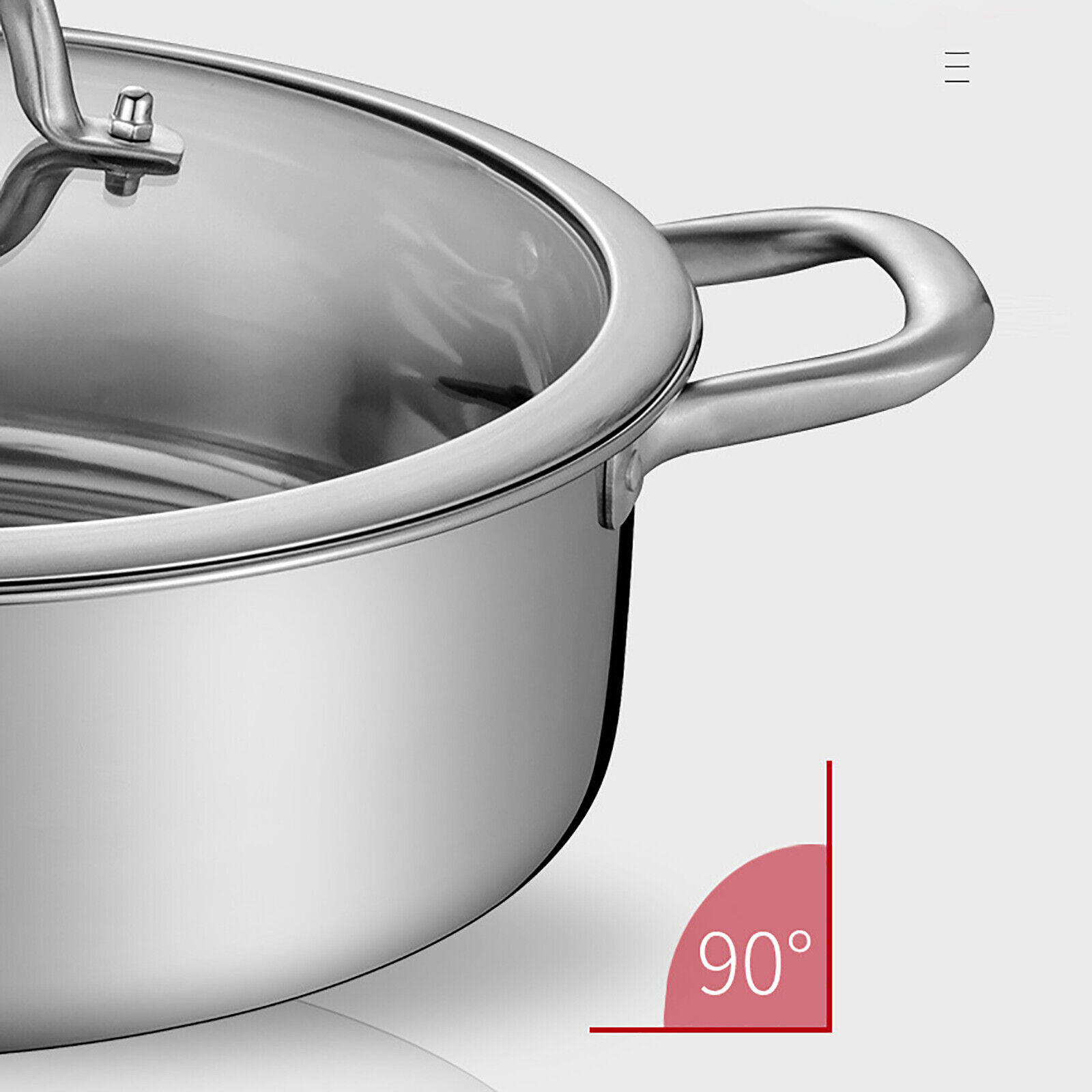 304 Stainless Steel Shabu Dual Sided Divider Cooking Soup Hot Pot 32cm Cookware with Lid