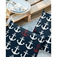 thumbnail image 3 of Nautical Red and White Anchors Outdoor Pillow Covers Waterproof Throw Pillow Cover 16x16in Set of 2,Square Decorative Pillowcases Cushion Case for Patio Sofa Couch,Ocean Element on Dark Blue, 3 of 7