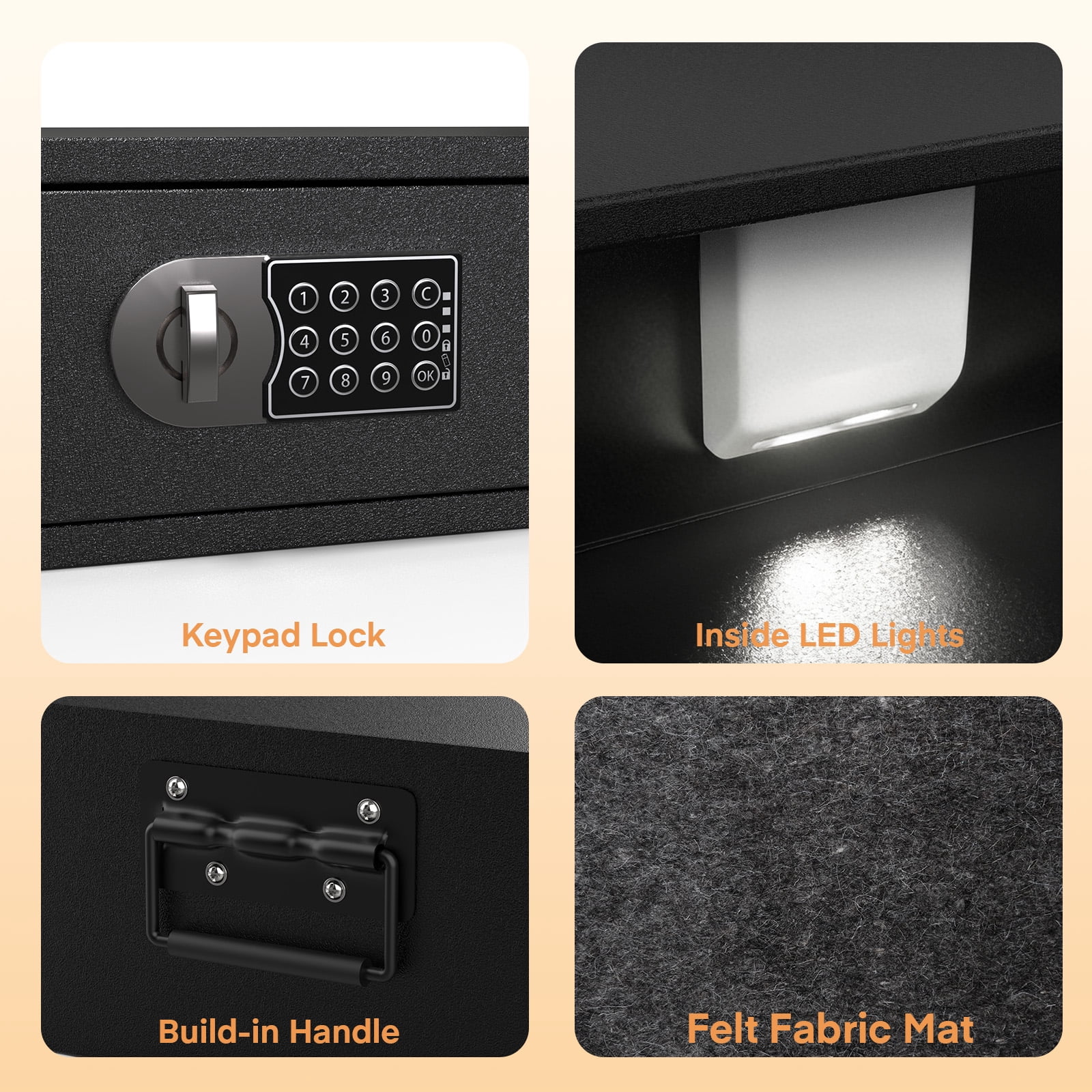 Metateel Under Bed Gun Safe Drawer - Long Storage Case for Car Trunk Gun Storage - 43.3"L x 13.8"W x 5.5"H