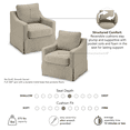 thumbnail image 3 of Bush Home Harper Swivel Accent Chairs with Slipcovers - Set of 2 in Sand Basketweave Fabric, 3 of 4