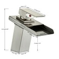 thumbnail image 5 of LED Bathroom Basin Sink Faucet Brushed Nickel Waterfall Spout Mixer Tap w/ Cover, 5 of 8