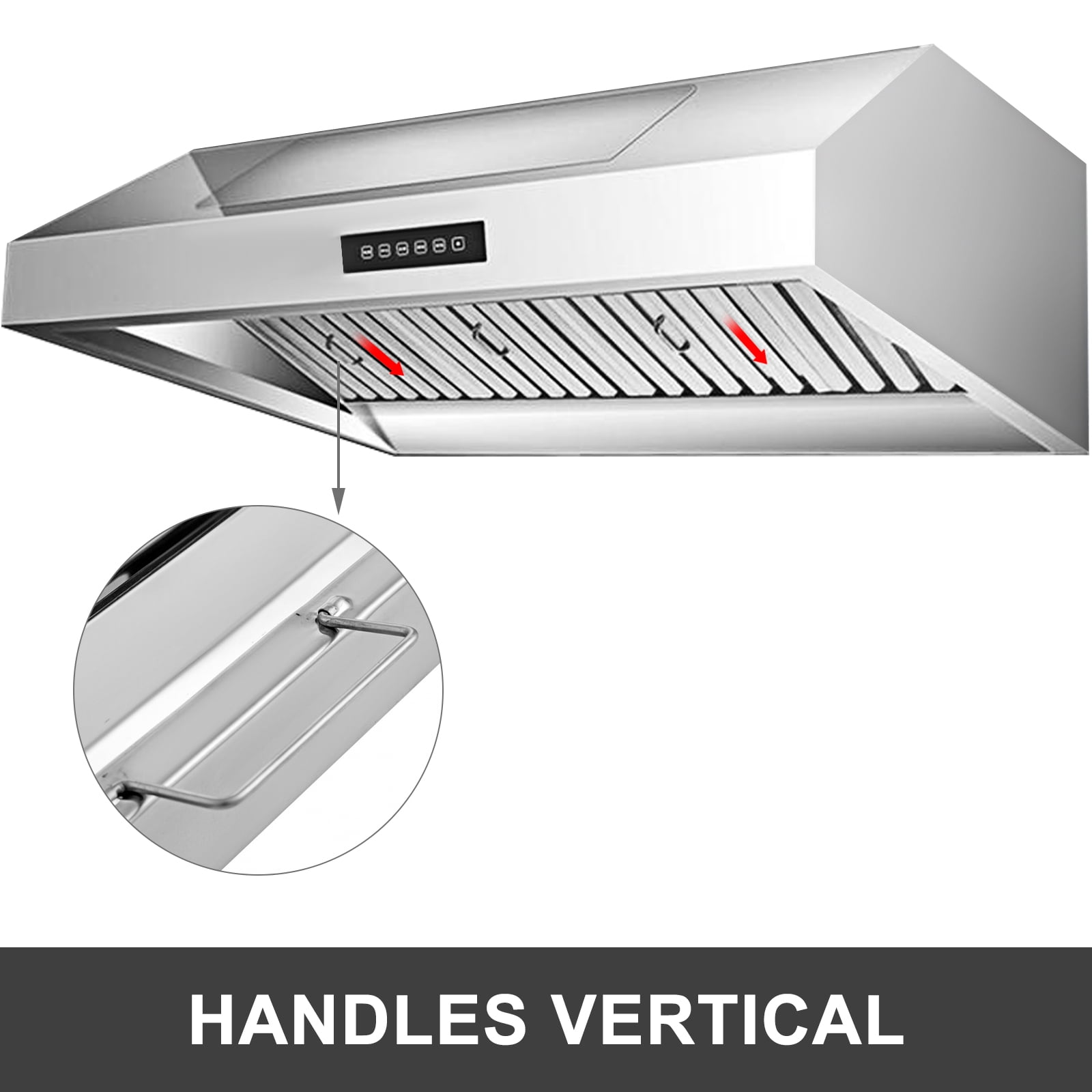 VEVOR Pack of 6 Range Hood Filter 19.5 W x 15.5 H in. 430 Stainless Steel 5 Grooves Commercial Hood Filters, Stainless Look