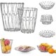 thumbnail image 1 of Fruits Bowls Large Baskets, Crday 2 Diy Stainless Steel Geometric Storage Bowls, Crday Table Decorati, 1 of 5