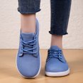 thumbnail image 2 of Womens Mesh Breathable Walking Shoes Comfortable Lightweight Running Wide Toe Outdoor Hiking Sneakers Blue 6.5, 2 of 9