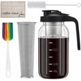 thumbnail image 2 of Cold Brew Coffee Maker, 64oz Cold Brew Pitcher with Stainless Steel Filter & Coffee Mat, Glass Cold Brew Mason Jar with Airtight Lid, Cold Brew Brewer Kit Tea Infuser Pitcher, Gifts for Coffee Lovers, 2 of 6