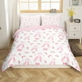 thumbnail image 1 of Erosebridal Housse de Couette Nœud Rose Simple, Literie Chaussures de Ballet Taille Simple, Déco Florale Fleur Rustique, Réversible 2 Pcs(Sans Couette), 1 of 7