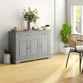 thumbnail image 2 of HOMCOM Buffet Bahut, Armoire de Cuisine avec 2 Tiroirs, Gris, 2 of 10
