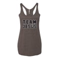 thumbnail image 2 of Wild Bobby Varsity Team Jesus Inspirational/Christian Women Tri-Blend Racerback Tank Top, Brown, X-Large, 2 of 5