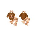 thumbnail image 2 of RUINIXCW Baby Girls Thanksgiving Outfits Turkey Embroidery Long Sleeves Romper and Prints Flared Pants Headband Set, 2 of 9