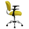 thumbnail image 6 of Emma + Oliver Mid-Back Yellow Mesh Padded Swivel Task Office Chair and Arms, 6 of 7