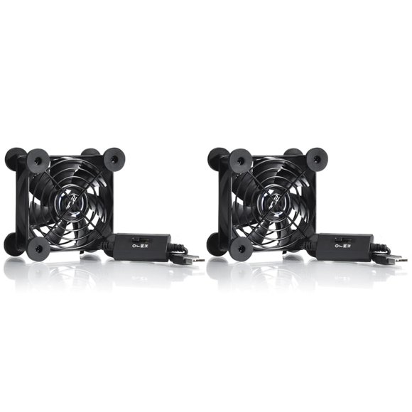 shiyou-Quiet 80mm USB Fan, 5V USB Portable Cooling Fan for Flat Panel Xbox DVR PlayStation Router TV Receiver Computer Cabinet Cooler(2 Pack)