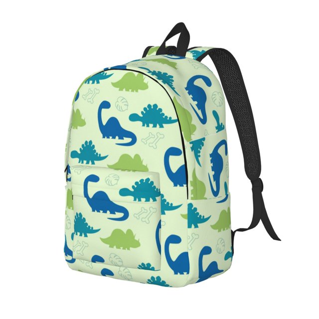 Fotbe Cute Dinosaur Blue Green Mochila de Lona con Estampado, Mochila Duradera, Mochila Versátil de Alta Calidad, Mochila Compacta Vintage-Medium