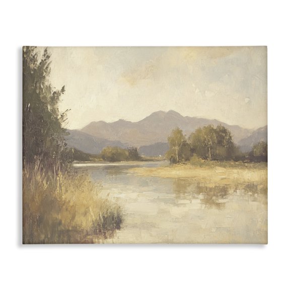 Stupell Industries Transitional Wild River Mountain View Canvas Art, 20 x 16, by Petals Prints Design