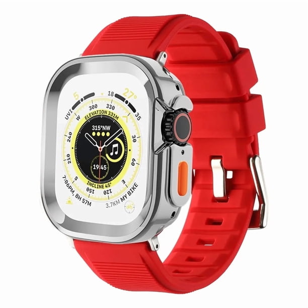 Correa de Silicona para Apple Watch con Funda Anticaída, Compatible con Todas las Series