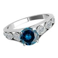 thumbnail image 2 of Aonejewelry 1.15 Ct. Ttw Elegant Design Blue Diamond Ring Crafted In 14k Solid White Gold, 2 of 4