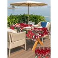 thumbnail image 4 of Outdoor Tablecloth with Umbrella Hole and Zipper, Christmas Poinsettia Rectangle Table Cloth 60x102 Inch Waterproof Tablecloth, Xmas Eucalyptus Botanical Red Picnic Table Cover for Patio Camping, 4 of 7