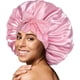 thumbnail image 1 of Satin Sovmössor för Kvinnor med Långt Naturligt Lockigt Hår, Satin Sovmössor med Brett Band för Att Spänna Åt För Honom Pink, 1 of 4