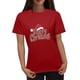 thumbnail image 1 of Puntoco Blusa informal de cuello redondo con estampado navideño para mujer, 1 of 4
