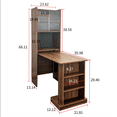 thumbnail image 4 of Convertible Folding Computer Desk - Foldable Writing Desk w/liding Glass Doors, Shelves & Pegboard, 4 of 7