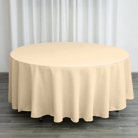 Efavormart 10 Pack Round Tablecloth 108 Inch Stain & Wrinkle Resistant Washable Table Cloth Decorative Polyester Fabric Table Cover for Banquet Wedding Dining - Beige