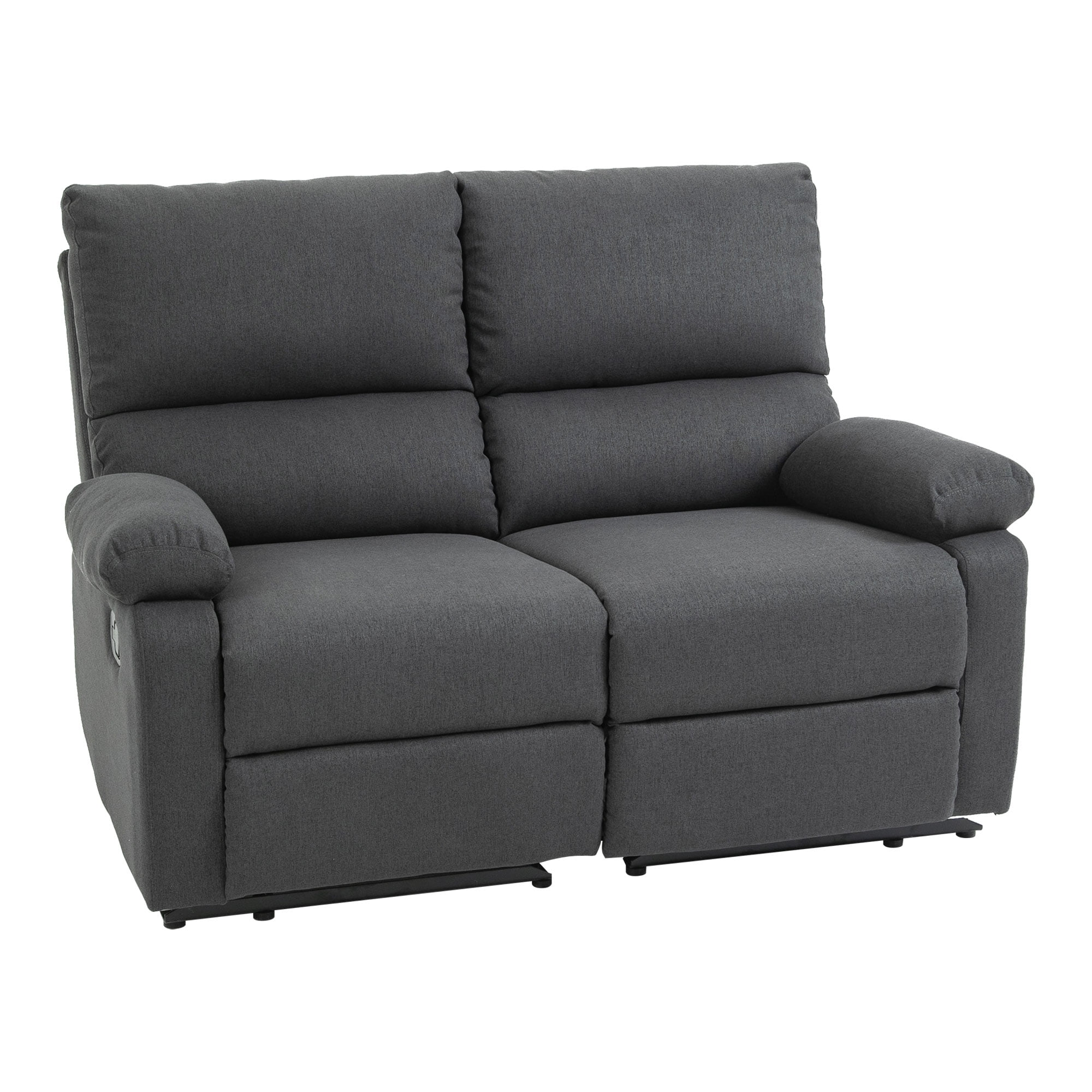 Modern Manual Recliner 2 Seater Sofa Reclining Couch Linen