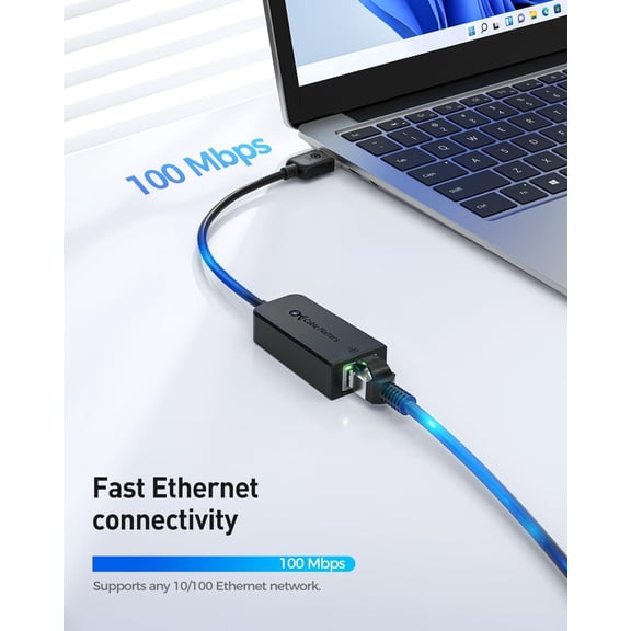NSZDKBDT-2-Pack Plug & Play USB to Ethernet Adapter with PXE, MAC Address Clone Support (Ethernet to USB 2.0 Adapter for Laptop) Supporting 10/100 Mbps Network