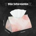 thumbnail image 6 of Lsque Pink Marble Printed Long Tissue Box Cover Holder, Facial Paper Organizer Dispenser,Triangle with Bottom Belt, PVC Leather Decorative Organizer, 6 of 9