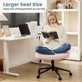 thumbnail image 4 of EDX Armless Office Chair Criss Cross Legged Chair with Wheels, Comfy Home Dressing Chairs, Pink, 4 of 9