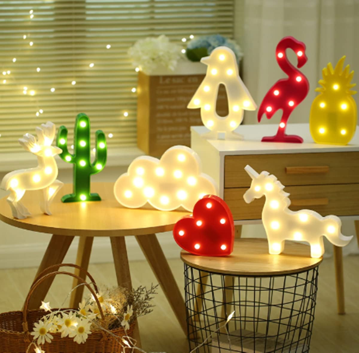 LINLIN Night Light Kids Lamp, LED Night Light Battery Operated LED Girls Light Sign Decorative Table Lamps for Baby Children Bedroom Party