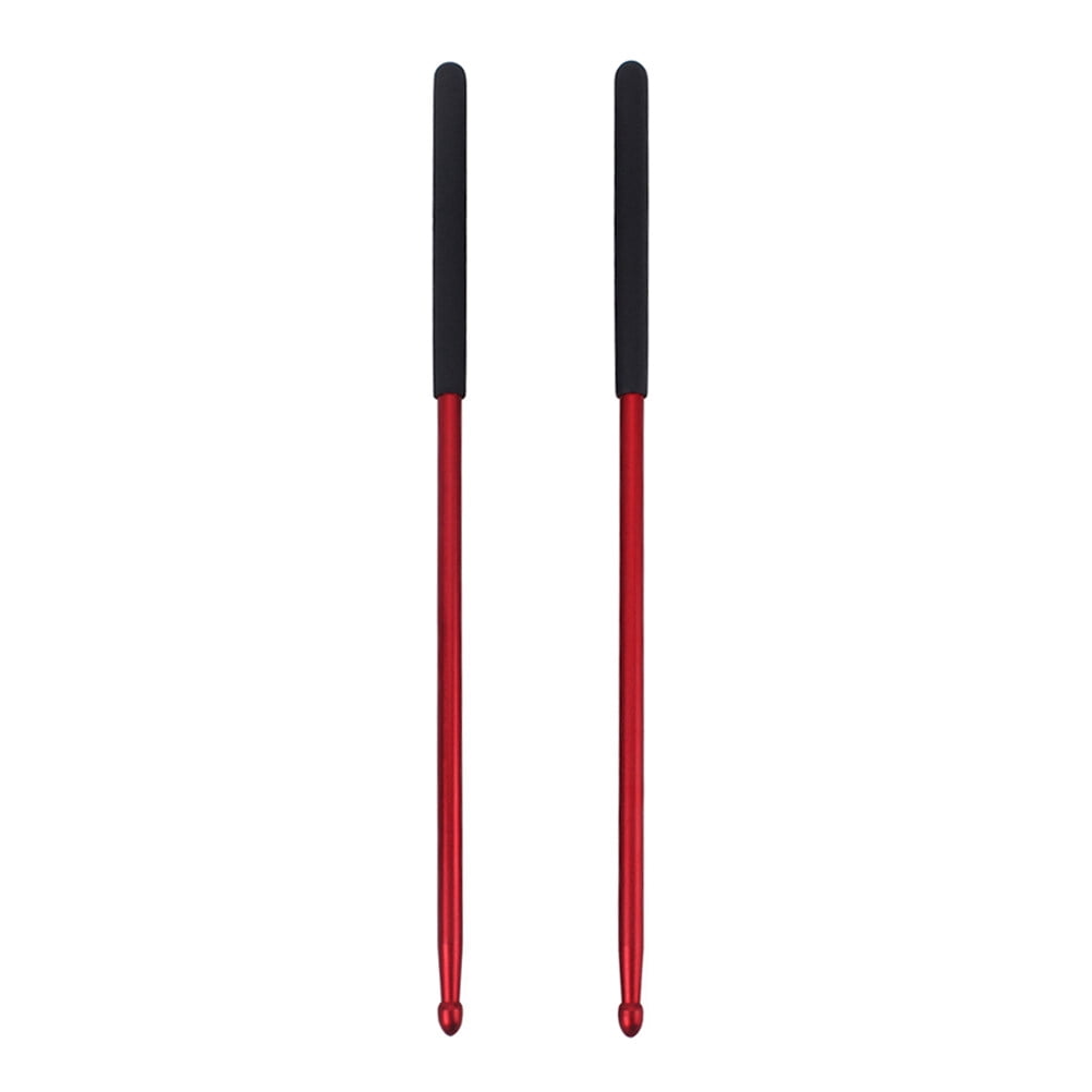 DECORNIJIA Drum Practice Aluminium Alloy Drumsticks Dark Red 1 Pair