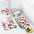 thumbnail image 4 of 4 Piece Shower Curtain Sets Shower Curtain Set with Curtain Rug Toilet Cover And U Shaped Mat Wildflower Spring Durable And Waterproof Rustic Farmhouse Summer Decor Watercolor for Bathroom Decor, 4 of 8