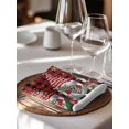 thumbnail image 6 of Red Plaid Gnomes Christmas Cloth Napkins Set of 8 Reusable Dinner Napkins, Xmas Balls Tree Snowflake Cocktail Napkin Washable Table Napkins for Wedding/Holiday Party/Baby Shower 20"x20", 6 of 7