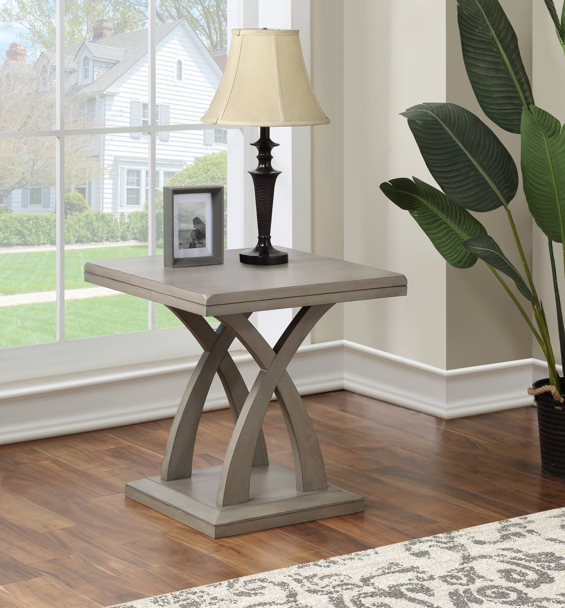 Steve Silver Jocelyn Gray Wood End Table