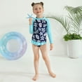 thumbnail image 2 of Uccdo Toddler Girls Rashguard Swimsuit Set, Little Girl Long Sleeve Floral Bathing Suits Swimwear, 2 Pieces, 1-9T, 2 of 8