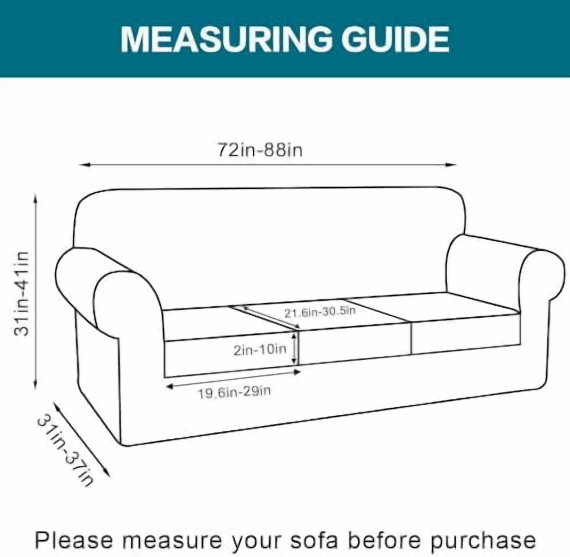 4 Piece Sofa Covers for 3 Cushion Couch Slipcover Soft Cover Dogs-Washable Furniture with Individual Covers,Feature Jacquard Fabric(3 Cushion Sofa, Caramel)