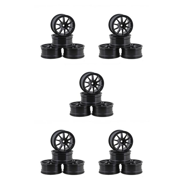 Shengyu 4 Pieces52mm Elastic *RC Car Tires Wheel Rims Hub Running Racing Drifting Tyres On-road Crawer Assembly Accessories Ten/Black 5Set