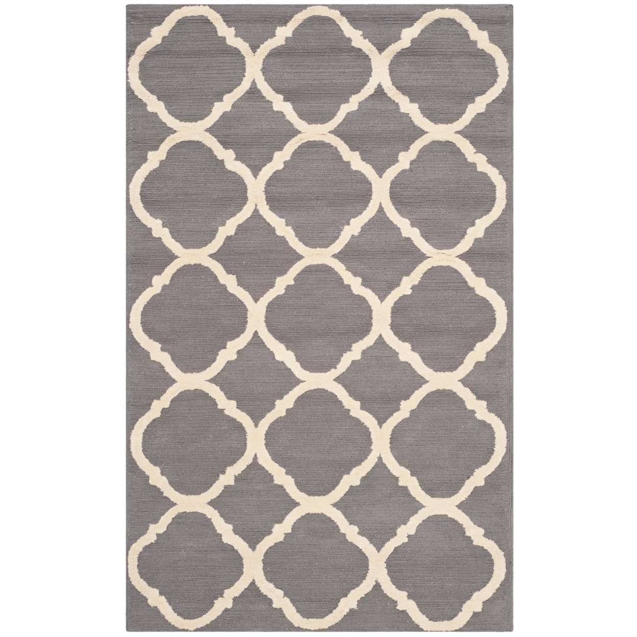 SAFAVIEH Newport Joselyn Geometric Cotton Runner Rug, Grey/Ivory, 2'3" x 10'