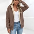 thumbnail image 3 of Mifsaly Womens Sherpa Fleece Lined Jackets Full Zip Hoodies Fall Winter Thermal Daily Going Out Athletic Casual Outfits with Pockets, 3 of 6