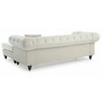 thumbnail image 5 of Coastal Sofa Chaise - Velvet Chesterfield Sectional, Ivory Living Room Furniture, 5 of 9