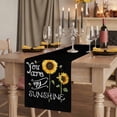 thumbnail image 2 of Table Runners 72 Inches Long Dress Scarves, Sunflowers Farmhouse Kitchen Table Runner, Coffee Tablerunners, Modern Bee You Are My Sunshine Black 16x72 Inch, 2 of 9