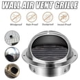 thumbnail image 3 of MYG Grille Ronde de Sortie d'Air en Acier Inoxydable pour Mur Extérieur, Chauffage Refroidissement, Couvercle d'Évent, 3 of 9