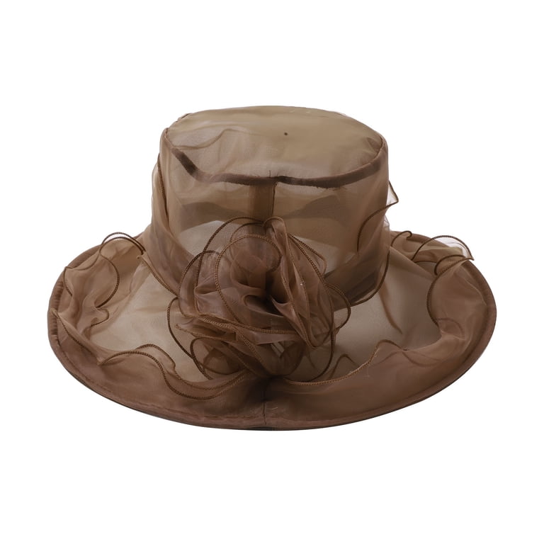 3112 Women Party Church Derby Top Hats Organza Sun Visor Cap Ladies FUNUONY Women Party Church Derby Top Hats Organza Sun Visor  main image 2
