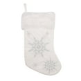 thumbnail image 1 of Billuyoard Medias navideñas de felpa cortas, calcetines de copo de nieve dorado plateado, chimenea para el hogar, colgante, bolsa de regalo, Kits de decoración para fiestas Plata, 1 of 6