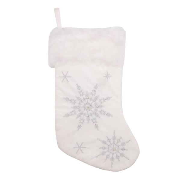 Moyic Medias de Navidad Plata Copo de nieve dorado Colgador Calcetines Decoración Colgante Dulces Aperitivos Bolsa de regalo Fiesta Bar Boda Kits de decoración para fiestas Plata Moyic HA068968-02