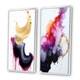 thumbnail image 3 of Designart "Ethereal Elegance Magenta Ink Clouds IX" Abstract Painting Framed Wall Art Set Of 2 - Modern Gold Frame Gallery Set For Office Decor, 3 of 6
