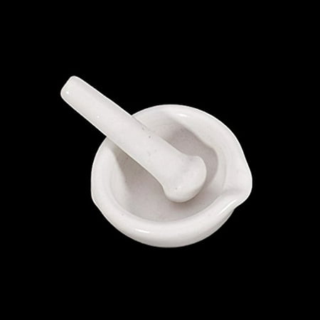 6ml Porcelain Mortar and Pestle Mixing Grinding Bowl Set - White by