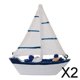 thumbnail image 1 of Paquete de 2 Mini Barco de vela de estilo mediterráneo decoración náutica 2 piezas, 1 of 6