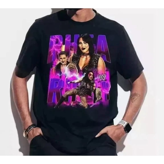 Wwe Rhea Ripley Wrestling Pose Black T-shirt